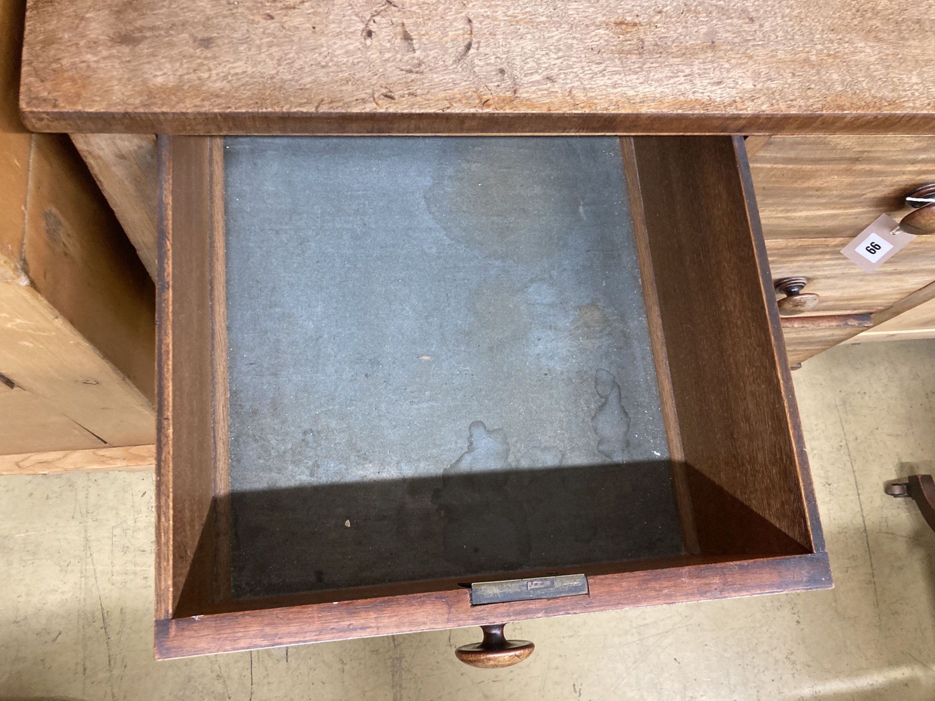 An early Victorian faded mahogany chest, width 94cm, depth 49cm, height 85cm